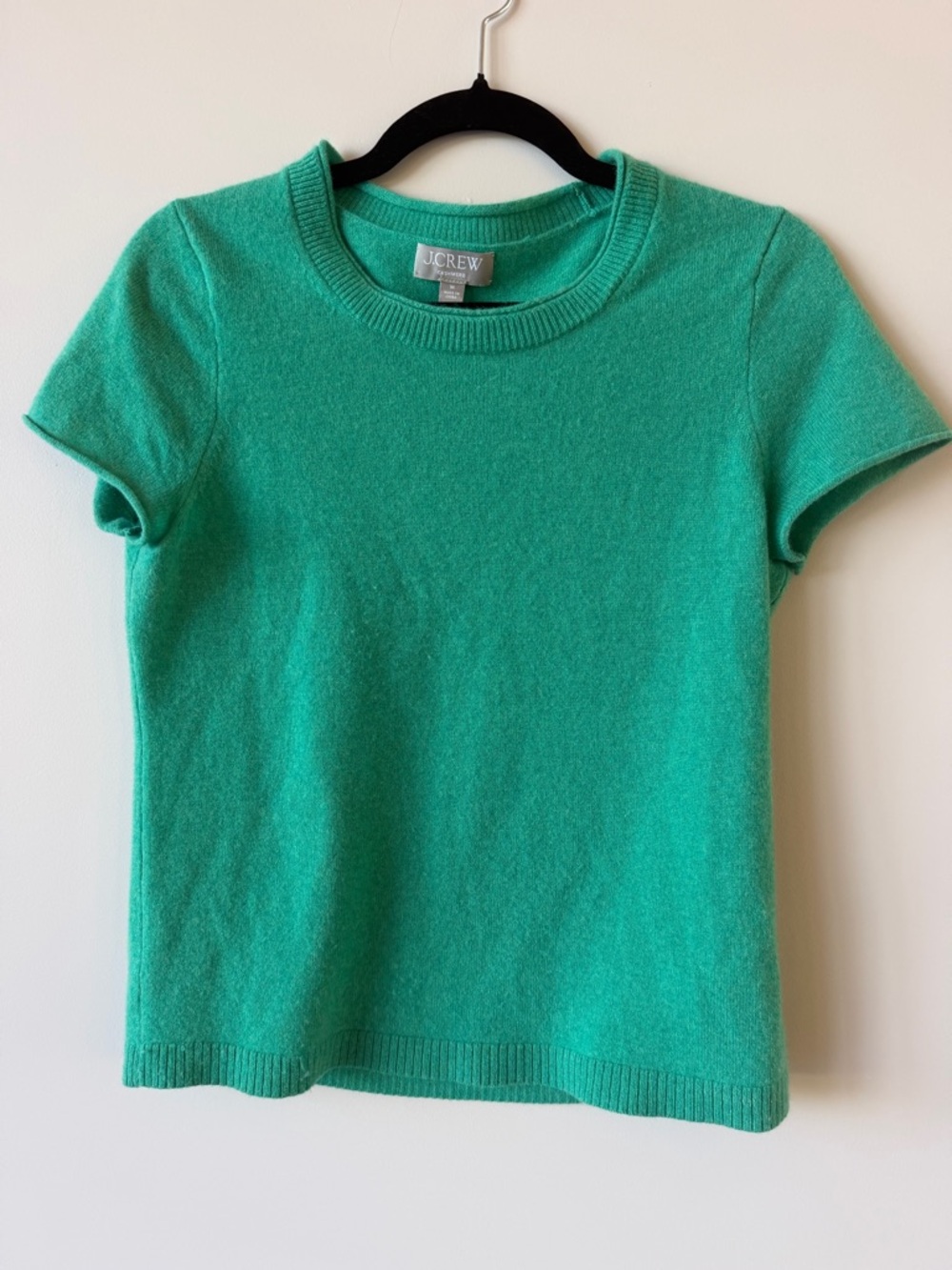 J. Crew Cashmere Short Sleeve Crewneck - Teal Green med